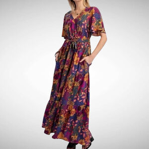 Easel Multicolor Floral Maxi Dress